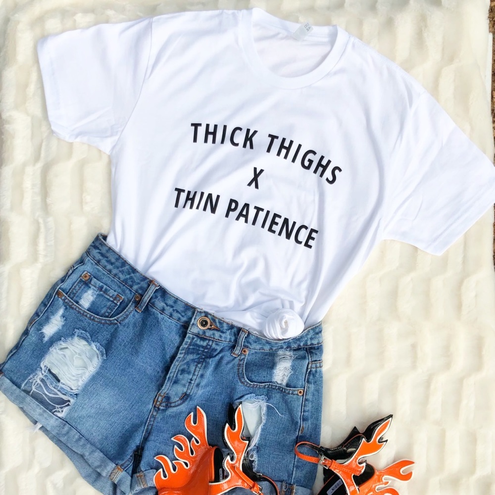 Thick thighs tee (White)